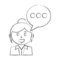 business woman with speech bubble