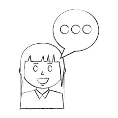 business woman with speech bubble