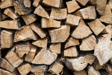 A wall of the knees is a firewood background