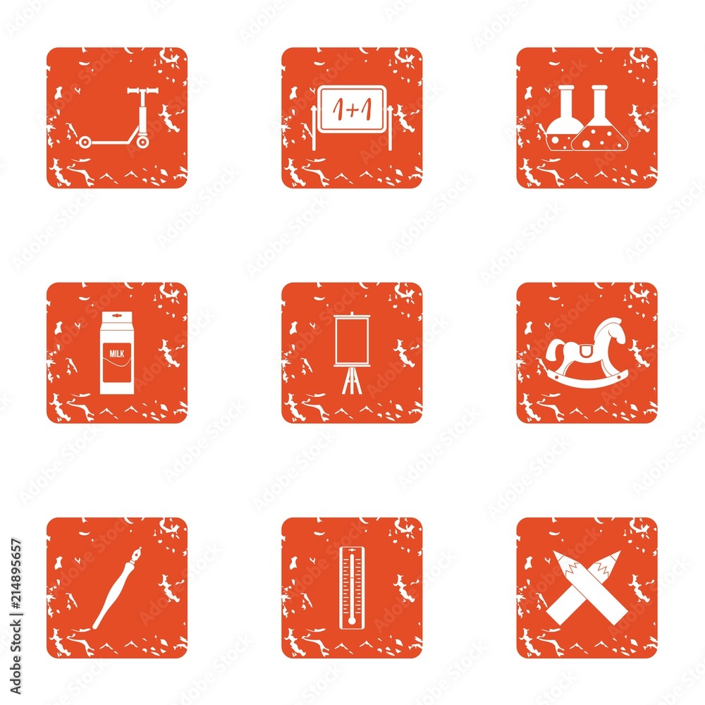 Poster evaluation icons set. grunge set of 9 evaluation vector icons for web isolated on white background