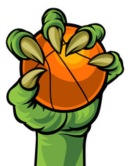 Claw Monster Hand Holding a Basketball Ball © Christos Georghiou