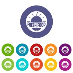 New fresh food icons color set vector for any web design on white background