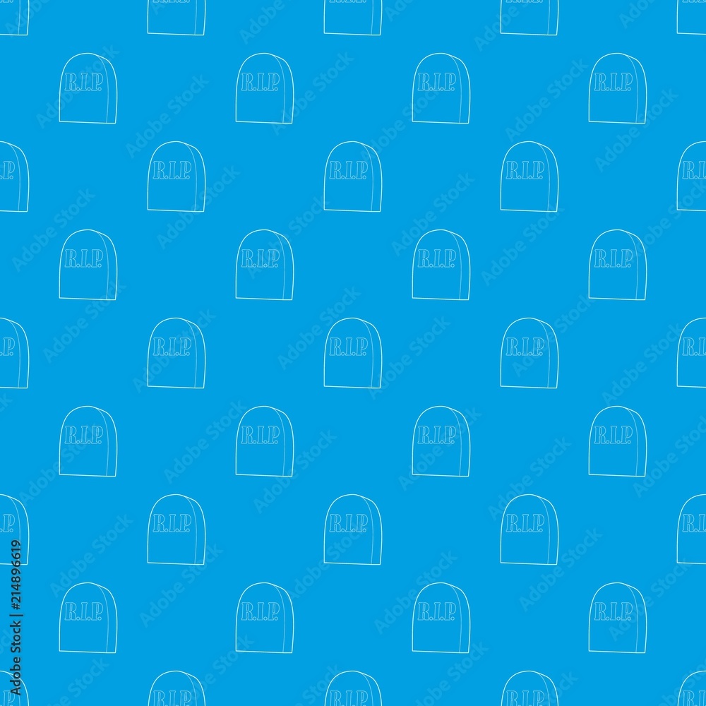 Poster tombstone with rip pattern vector seamless blue repeat for any use