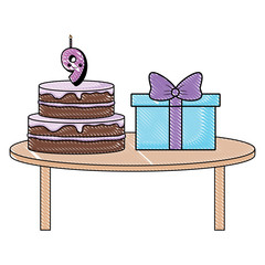 birthday cake and gift box