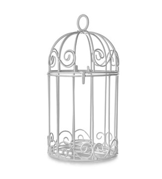 Beautiful decorative cage, isolated on white