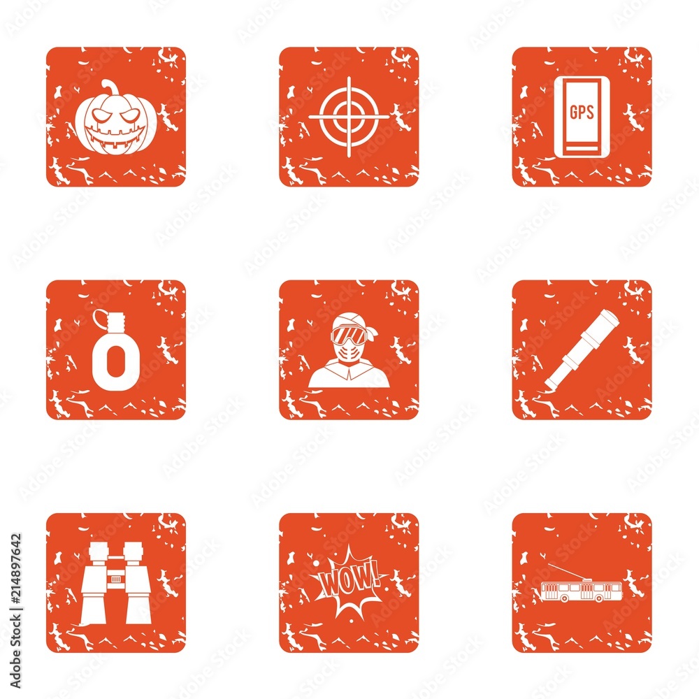Poster cross country icons set. grunge set of 9 cross country vector icons for web isolated on white backgr