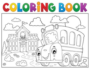 Coloring book school bus theme 6