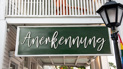 Obraz premium Schild 338 - Anerkennung