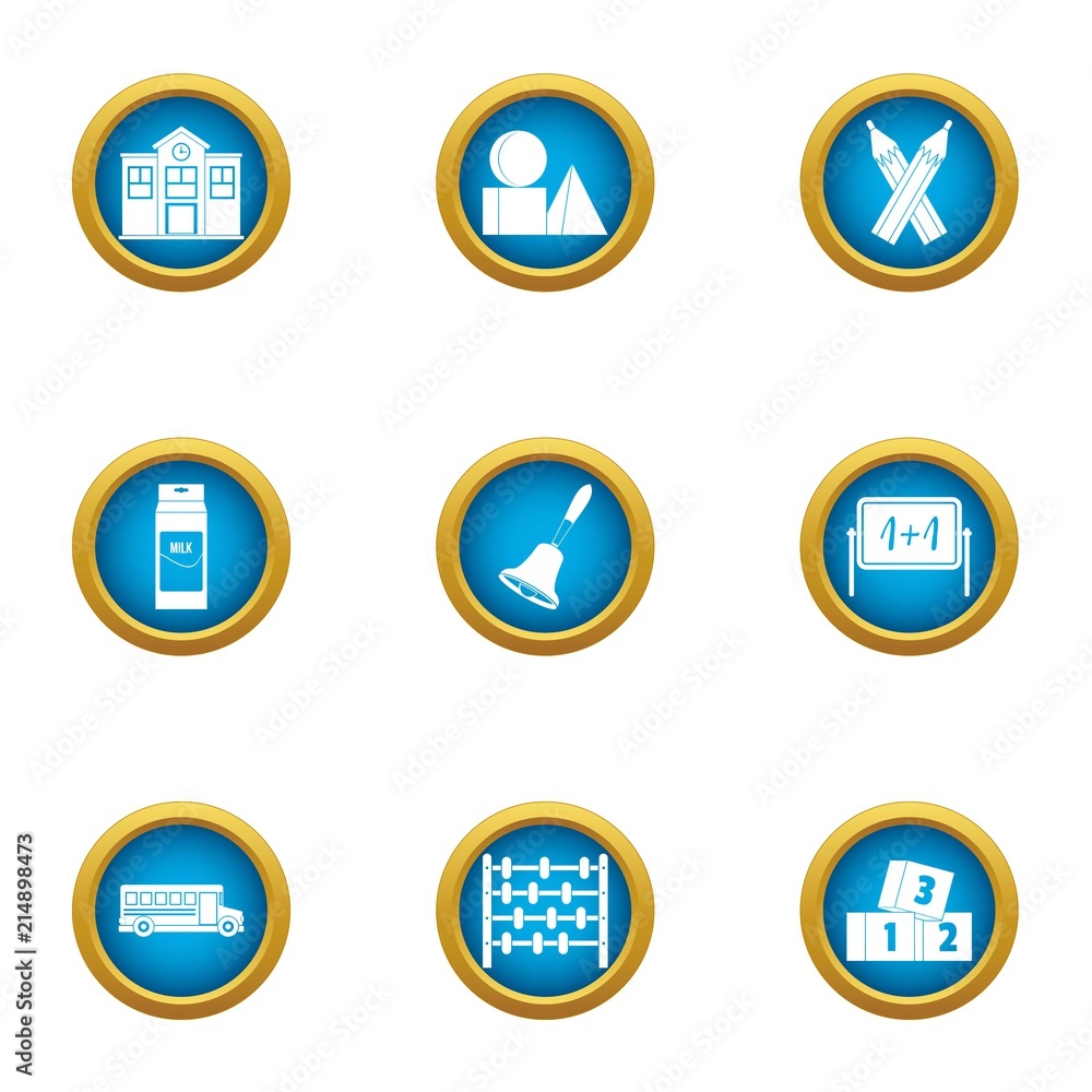 Poster instructional school icons set. flat set of 9 instructional school vector icons for web isolated on 
