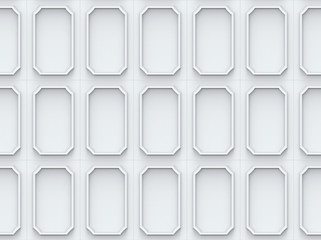 3d rendering. seamless classical square pattern art wall background.