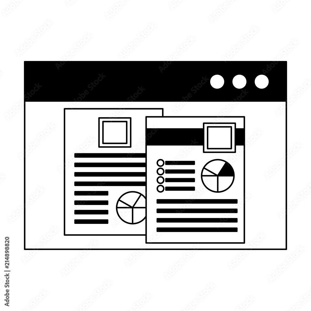 Poster web page template with documents isolated icon vector illustration design