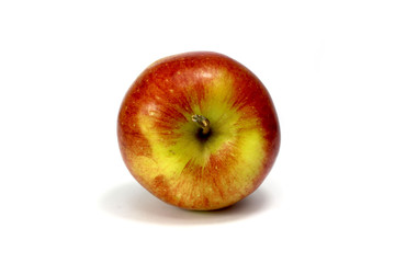 Roter/Gelber Apfel isoliert weißer Hintergrund