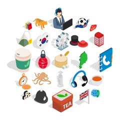 Excellent health icons set. Isometric set of 25 excellent health vector icons for web isolated on white background