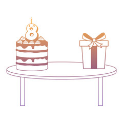 birthday cake and gift box