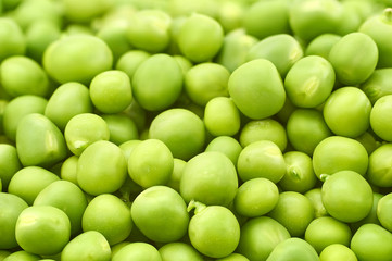 Fresh young green peas