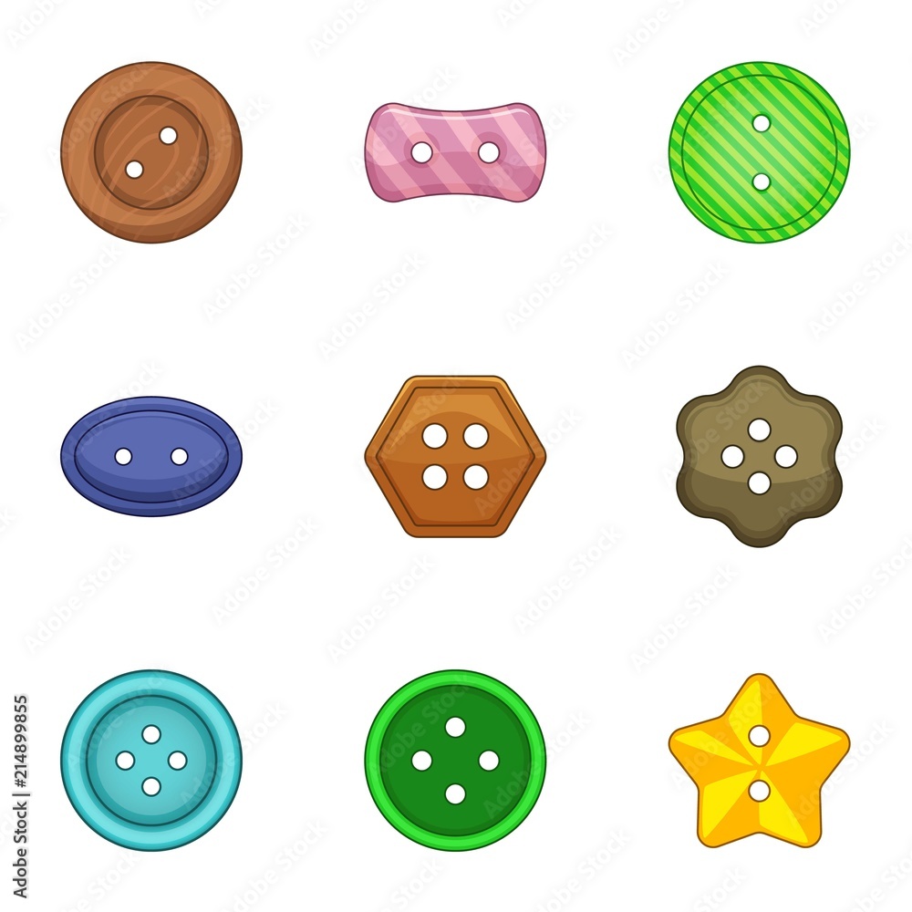 Poster clasp icons set. cartoon set of 9 clasp vector icons for web isolated on white background