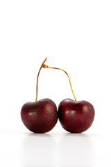 fresh cherry isolated on white background