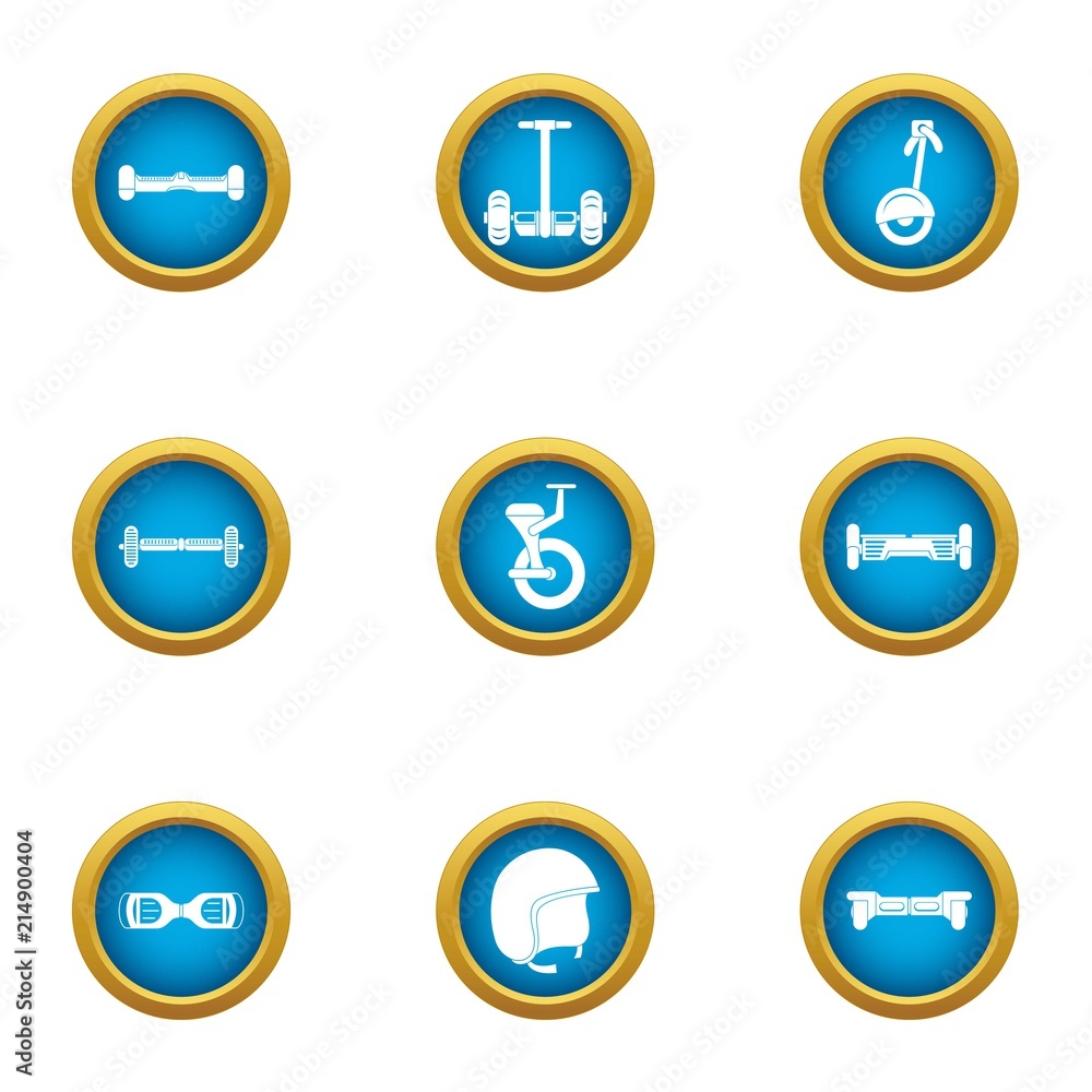 Poster rush icons set. flat set of 9 rush vector icons for web isolated on white background