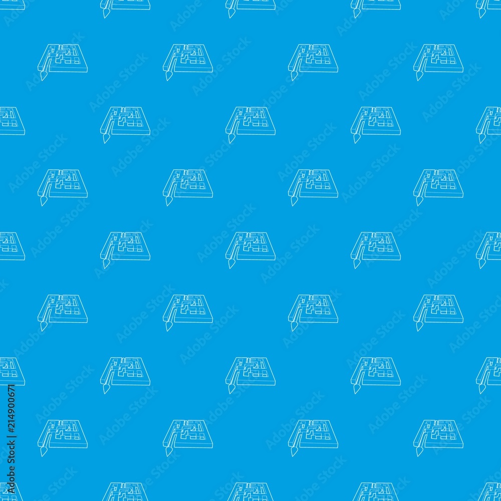 Aufkleber path with arrow across labyrinth pattern vector seamless blue repeat for any use