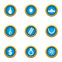 Pathos icons set. Flat set of 9 pathos vector icons for web isolated on white background