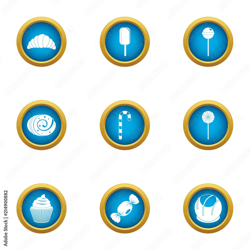 Poster luscious icons set. flat set of 9 luscious vector icons for web isolated on white background