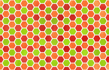 Watercolor geometrical comb pattern.