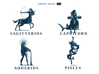Fototapeta na wymiar Zodiac signs. Vector illustration.