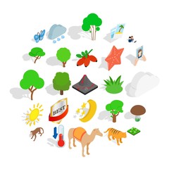 Naklejka premium Preserve icons set. Isometric set of 25 preserve vector icons for web isolated on white background