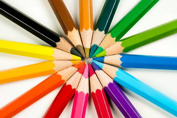 shapes with colored pencils	