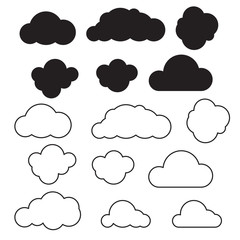 Cloud icon set vector.