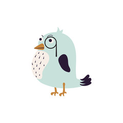 Bird sir cute vector illustration.