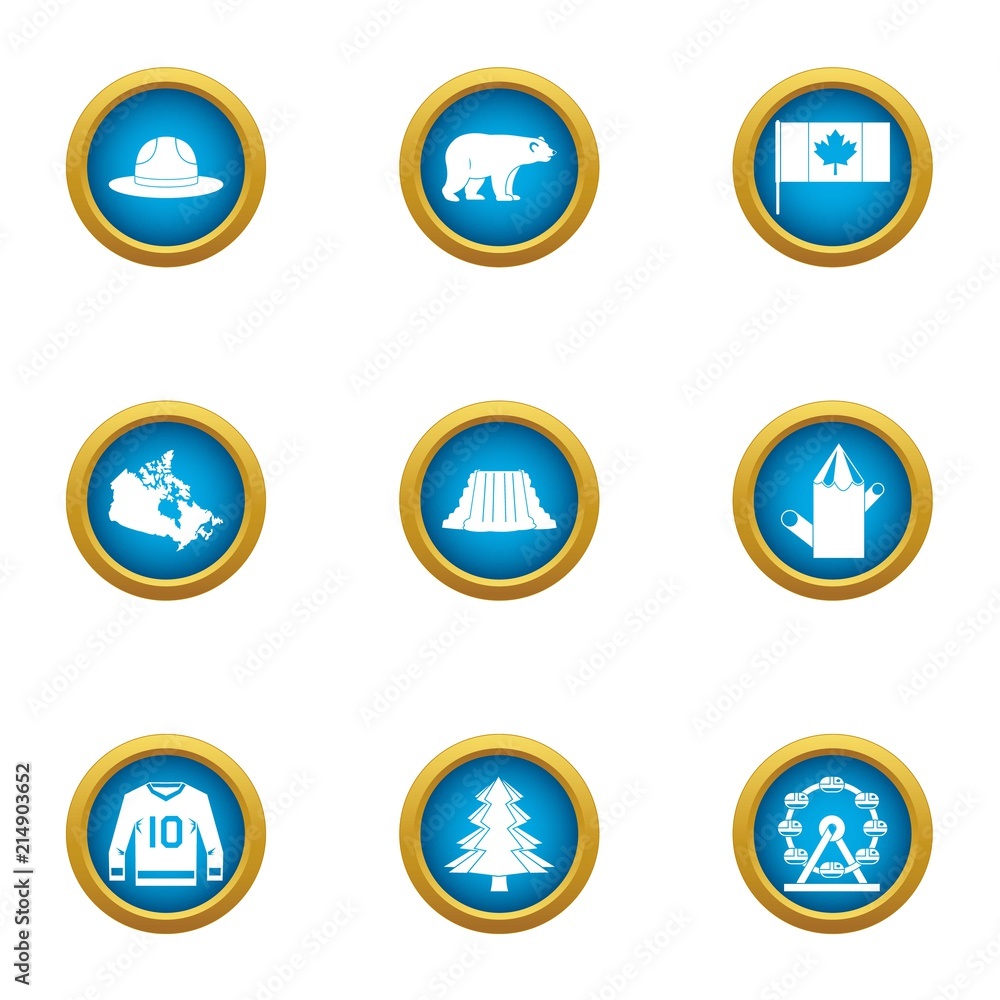 Poster canada smartness icons set. flat set of 9 canada smartness vector icons for web isolated on white ba