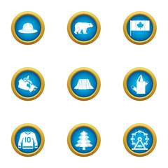 Canada smartness icons set. Flat set of 9 canada smartness vector icons for web isolated on white background