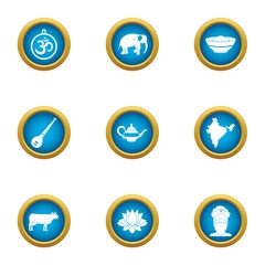 Calm icons set. Flat set of 9 calm vector icons for web isolated on white background