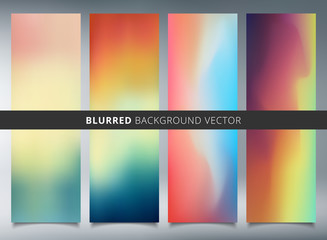 Set of abstract colorful blurred vector backgrounds.