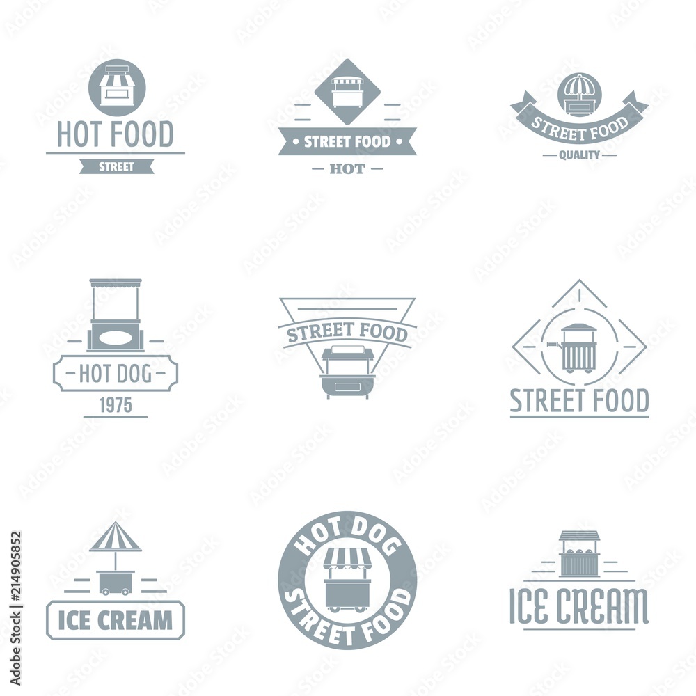 Poster custard logo set. simple set of 9 custard vector logo for web isolated on white background