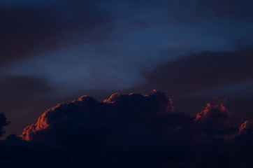 blue sky have cloud in winter season ,thai land ,have feeling happy