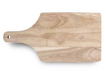 Wooden plate isolated on white background.