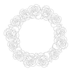 Carnation Flower Outline Wreath