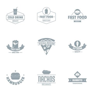 Nachos logo set. Simple set of 9 nachos vector logo for web isolated on white background