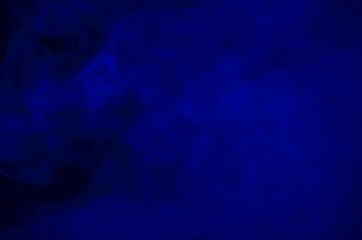 Abstract Form Blue Smoke Like Cloud Wave Effect On Black Background, Flowing