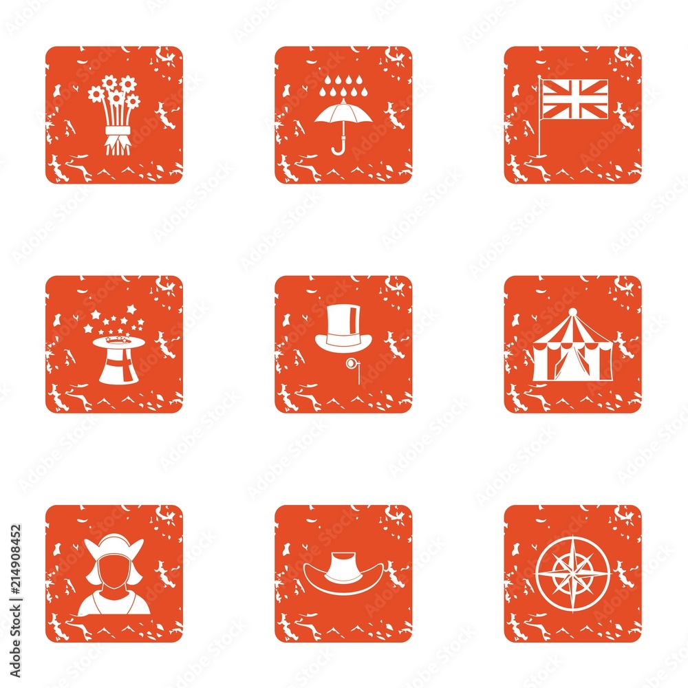 Aufkleber witchery icons set. grunge set of 9 witchery vector icons for web isolated on white background