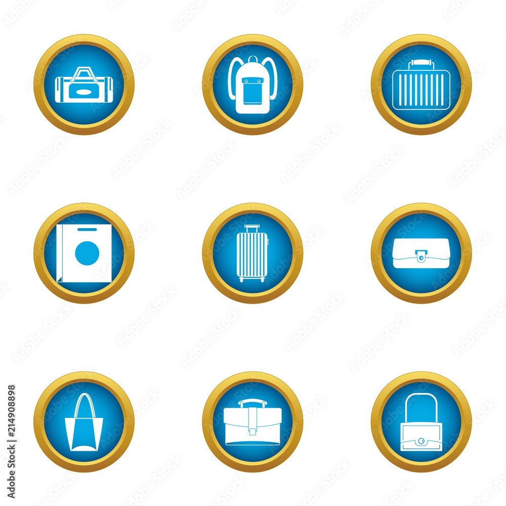 Poster drawer icons set. flat set of 9 drawer vector icons for web isolated on white background