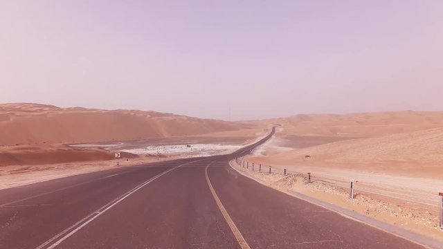 Extraction of salt in Rub al Khali desert stock footage video
