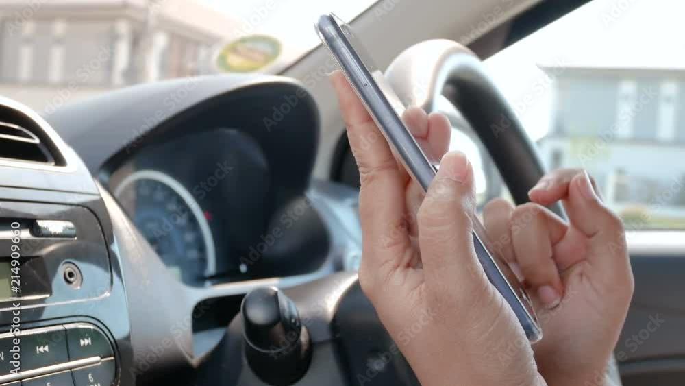 Poster hand of woman using tablet with for application and wireless technology device concept select focus 