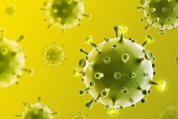 Virus cell on scientific background