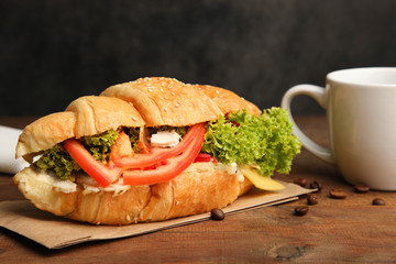 Croissant with vegetables