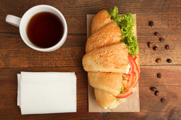 Croissant with vegetables