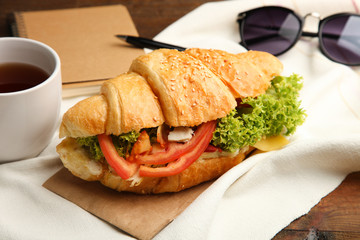 Croissant with vegetables