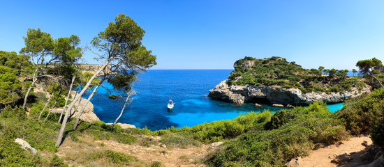 The lagoon of Cala des Moro in Mallorca, Spain